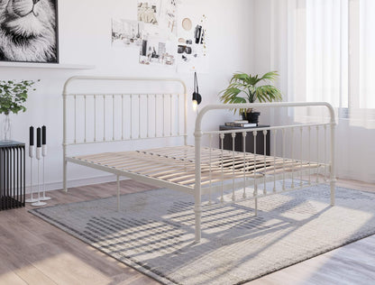 Carter White Metal Bed Frame