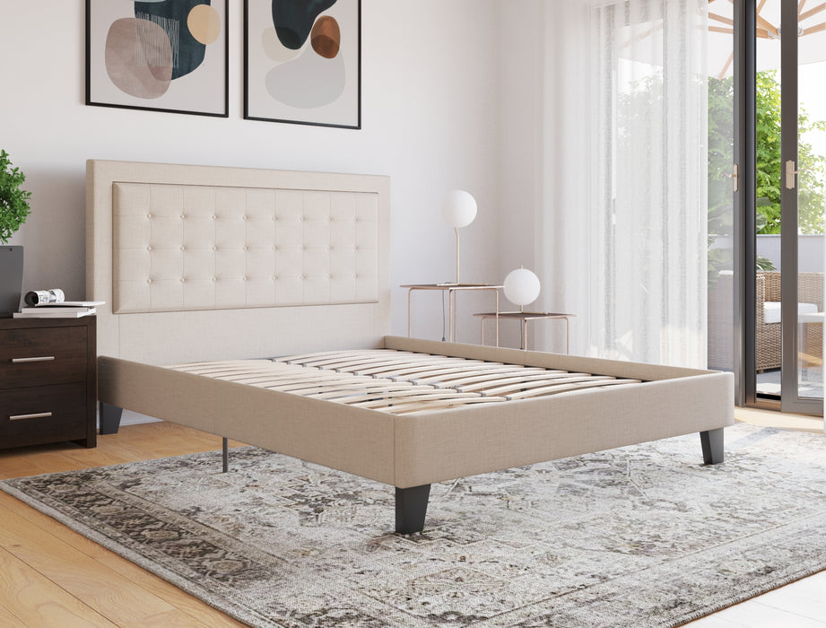 Florence Beige Fabric Bed Frame