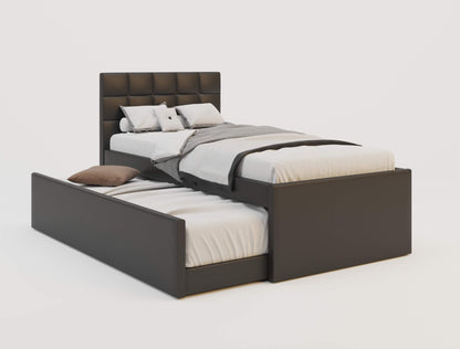 Landa Black Faux Leather Trundle Bed